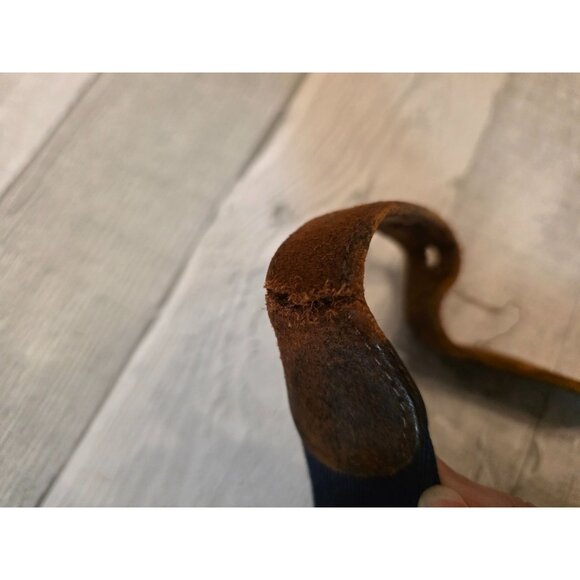 Vintage Coach Leather & Canvas Belt With Brass Buckle 40" Size Made In USA - Picture 6 of 7